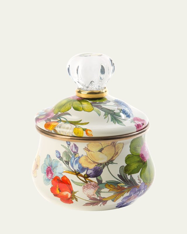 Flower Market Lidded Sugar Bowl, White
